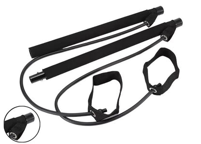 Multifunctional Pilates Bar Combination Fitness Bar Yoga Chest Expansion Tension Rope Back Trainer Elastic Rope Stretching Belt